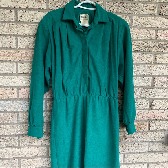 Vintage Dresses & Skirts - Vintage 1960’s Aimee’s green shirt midi dress 10